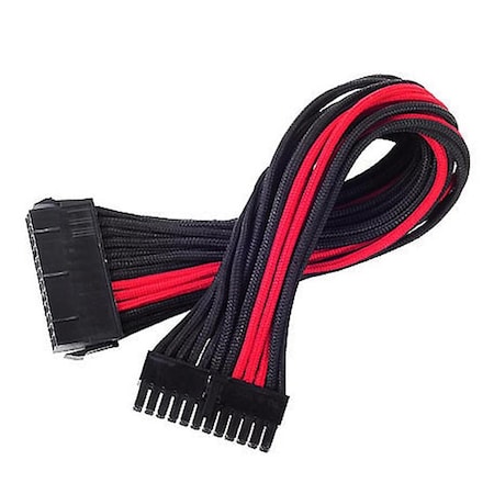 Silverstone 24 Pin 300 mm Power Cable Extender - Black with Red PP07-MBBR